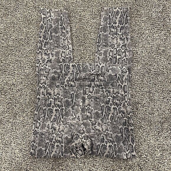 SPANX S Jeanish Ankle Pull On Knit Leggings Snakeskin Print Black Taupe Slimming - Picture 15 of 16